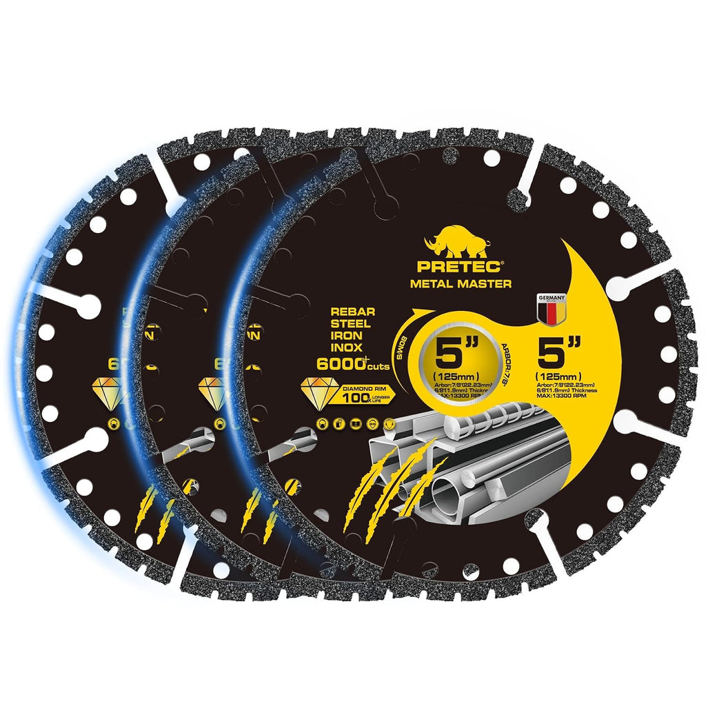 5 Inch Diamond Cut Off Wheels, Angle Grinder Cutting Disc for Metal, 3PCS