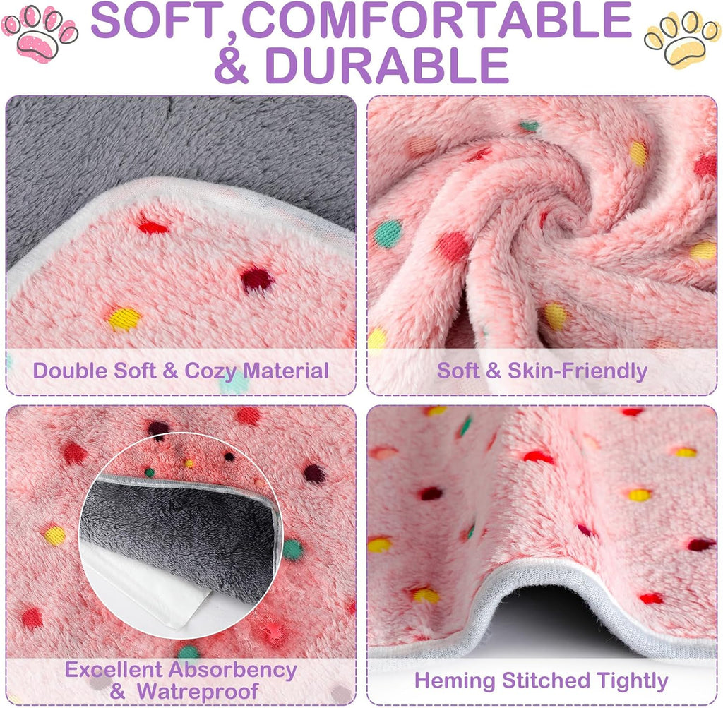 8 Pcs Guinea Pig Fleece Cage Liners, Dot, 16 x 24 Inch