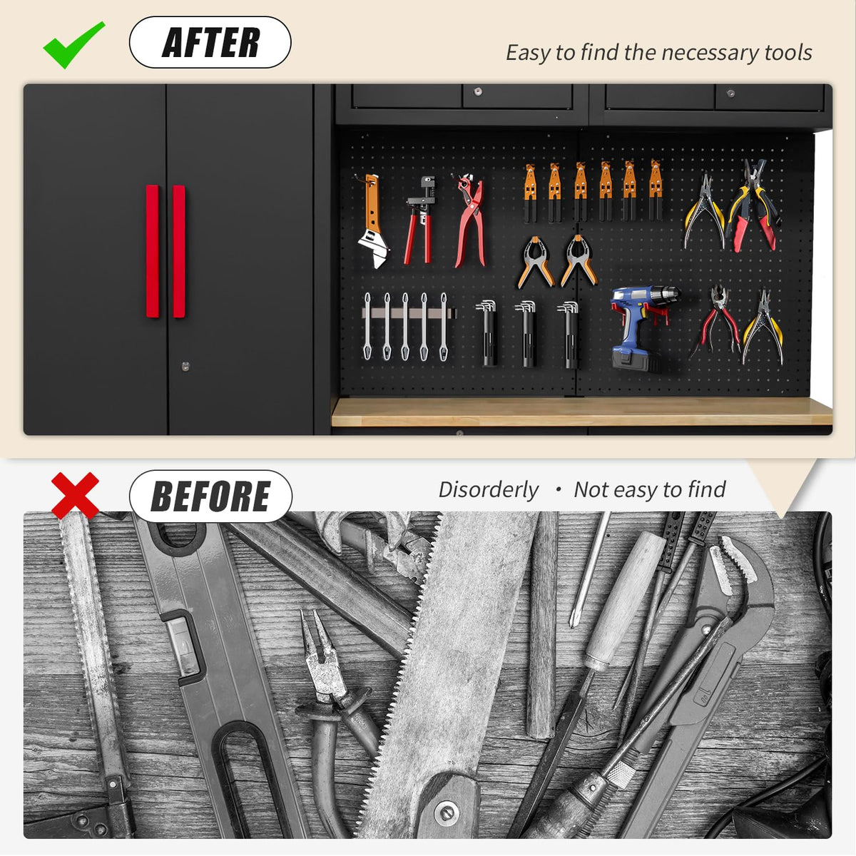 6-Pcs Garage Storage Cabinet System - Garage Workshop Set