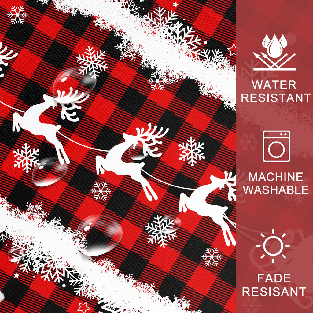 Christmas Tablecloth 60x84 Inches for Rectangle Tables - Red Buffalo Plaid Christmas Decor for Table - Water