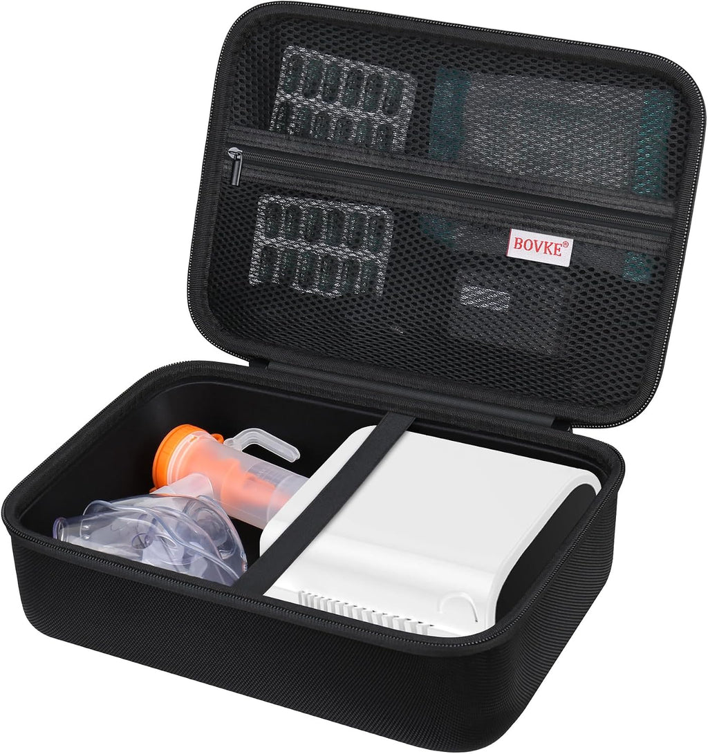 BOVKE Hard Case for Smart Digital Nebulizer for Breathing Problems, Black