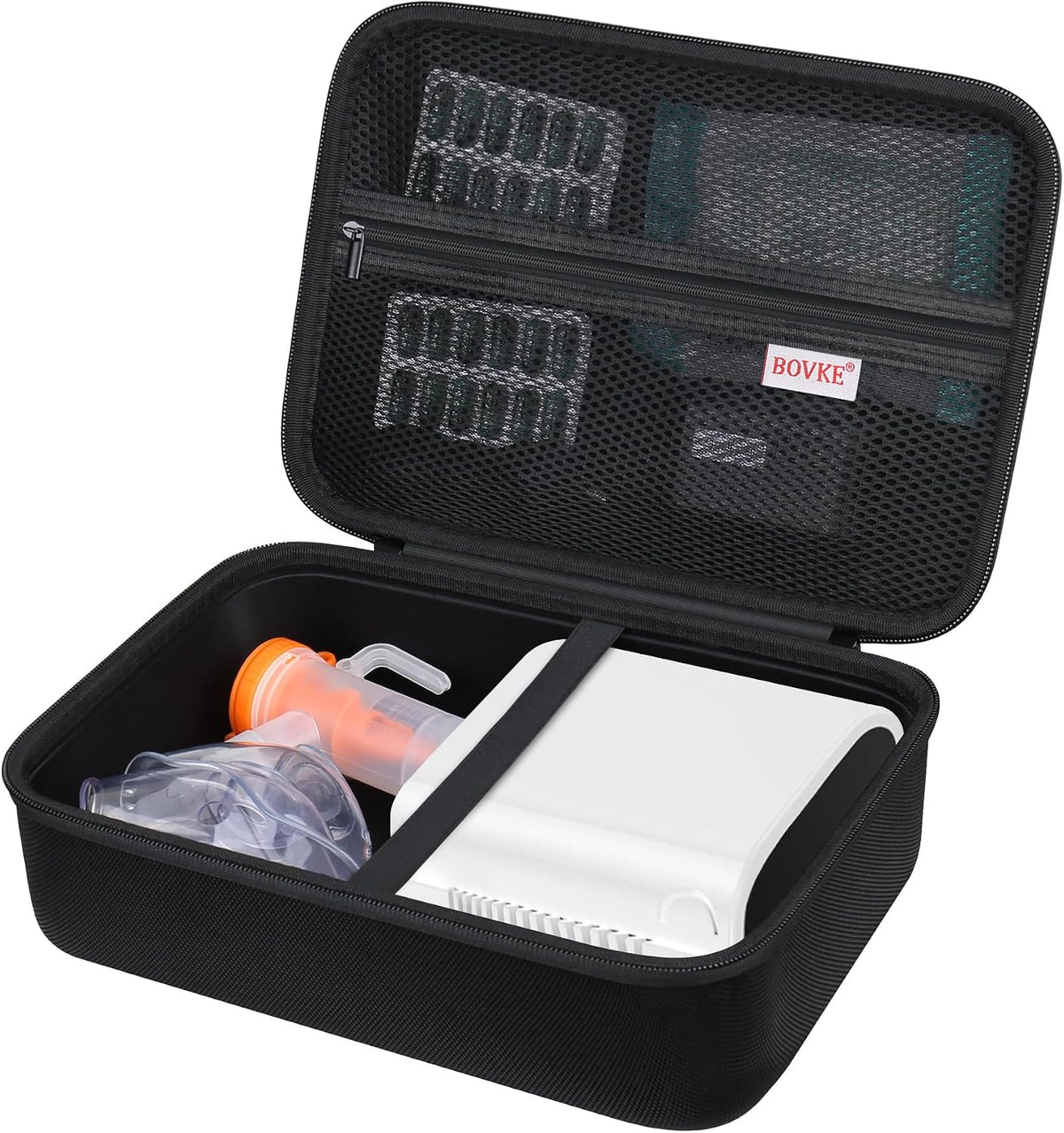 BOVKE Hard Case for Smart Digital Nebulizer for Breathing Problems, Black