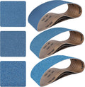 6x48 Inch Sanding Belts 9 Pcs 3 Grits Sizes (3 Each of 80/120/150 Grits) Heavy Duty Belt Sander Zirconia Belt Sander Paper for Wood, Metal, Stainless Steel, Cars, and Furniture