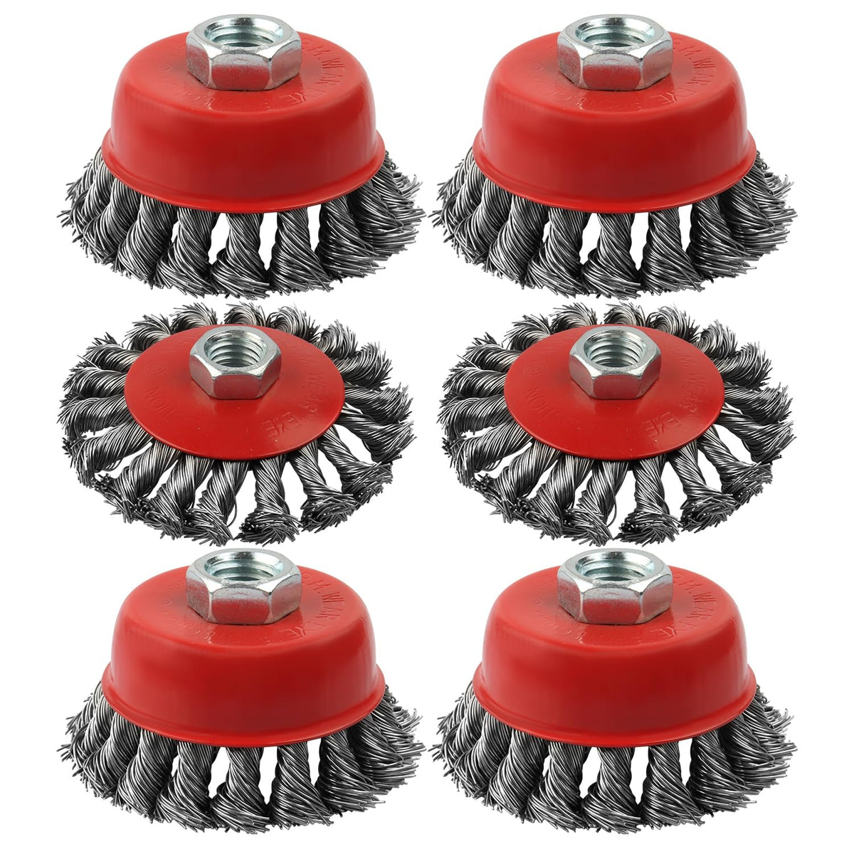 6 Pack Wire Wheels Cup Brush for 4 1/2 Angle Grinder
