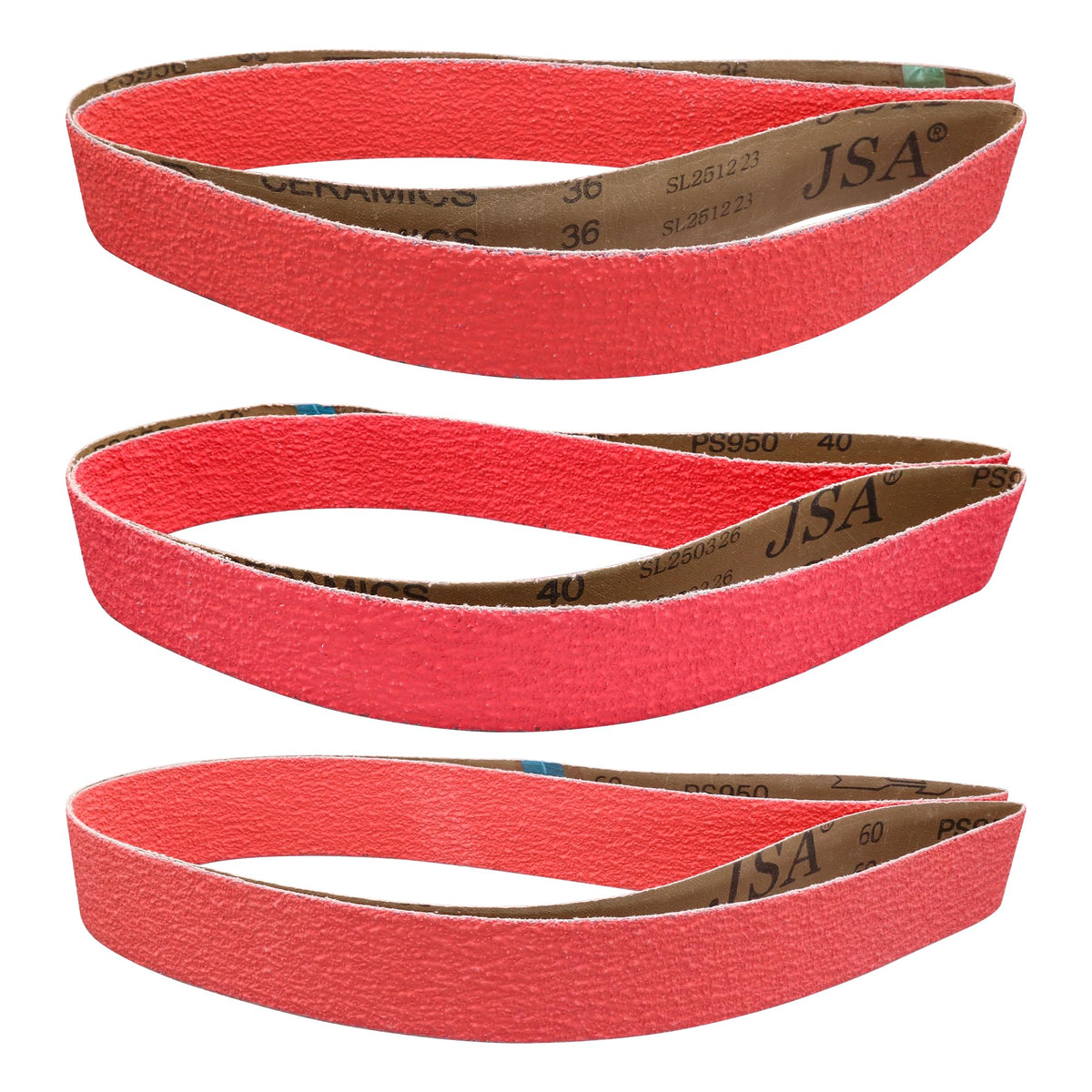 2x72 Ceramic Grinding Belts Kit for Knife Making, 36/40/60 Grit