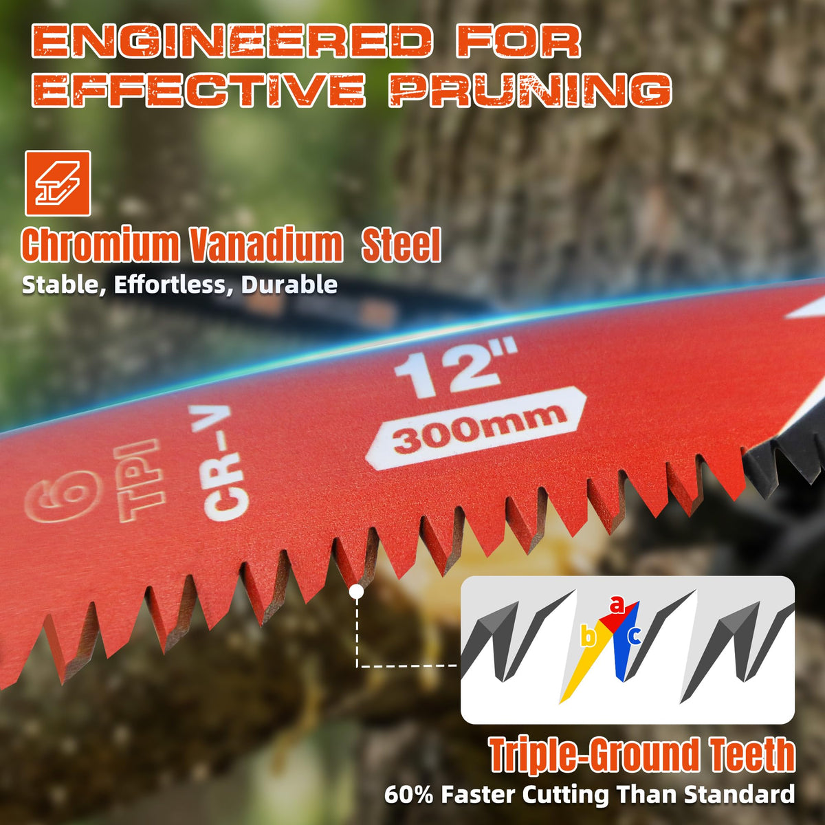 12 Inch Arc Edge Reciprocating Saw Blades for Tree Trimming, 6 Pack/6TPI