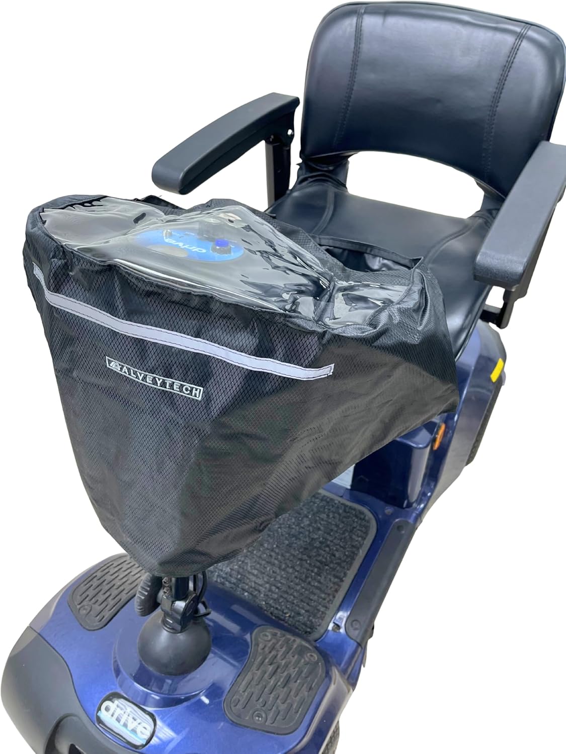 AlveyTech Clear Mobility Scooter Tiller Cover - Weatherproof Handicap Scooter Cover for Panel - Pride Scooter Accessories for Outdoor Travel, Protection from Sun, Snow, Dust, Wind, & Rain (Deluxe)