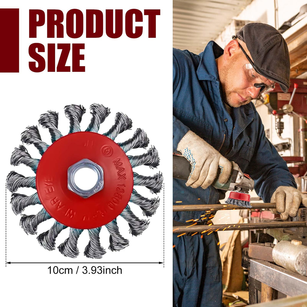 Tandefio 24 Pcs Wire Wheels for Angle Grinder, with 5/8"-11 Threaded Arbor