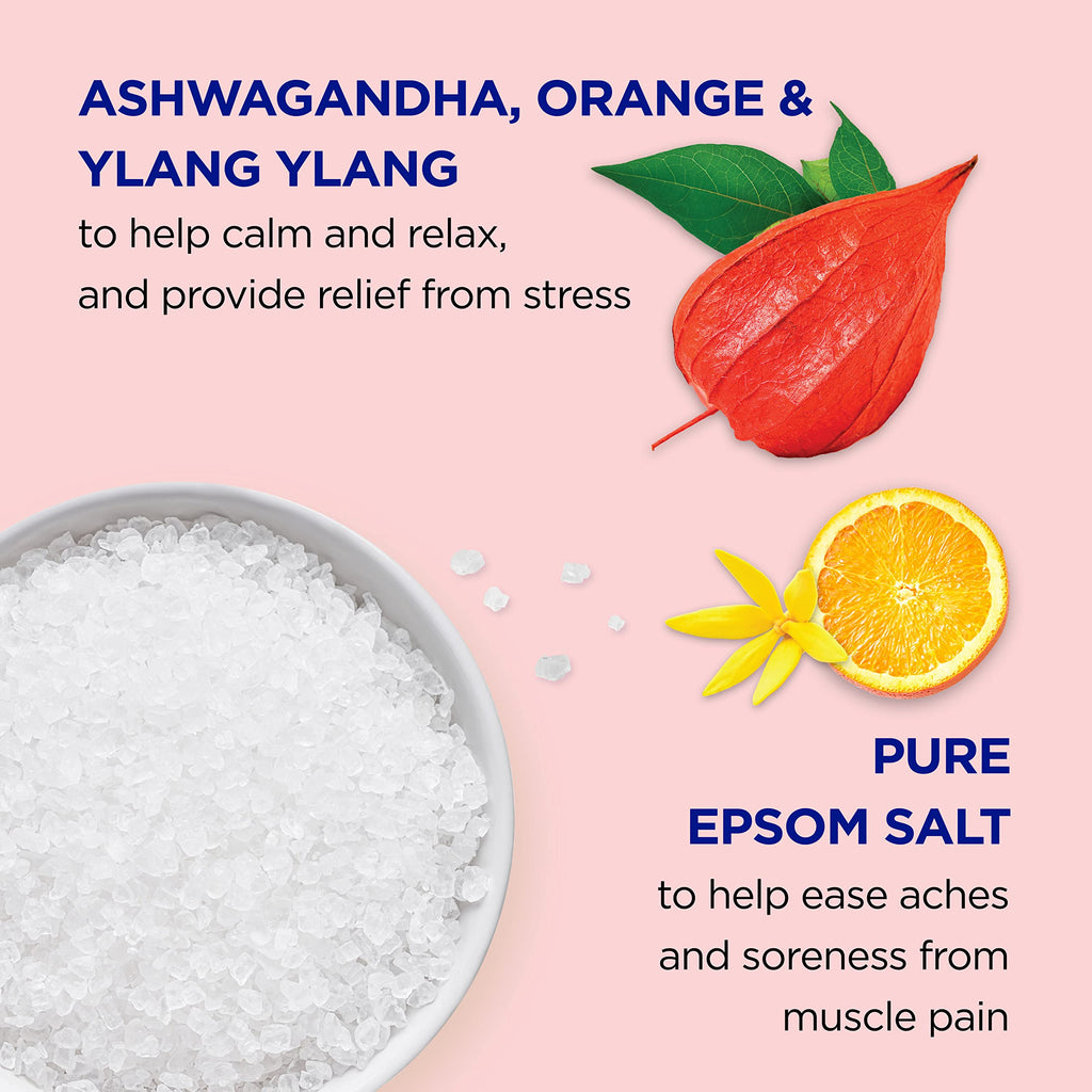 Foaming Bath with Pure Epsom Salt, Ashwagandha, 34 fl oz (Pack of 4)