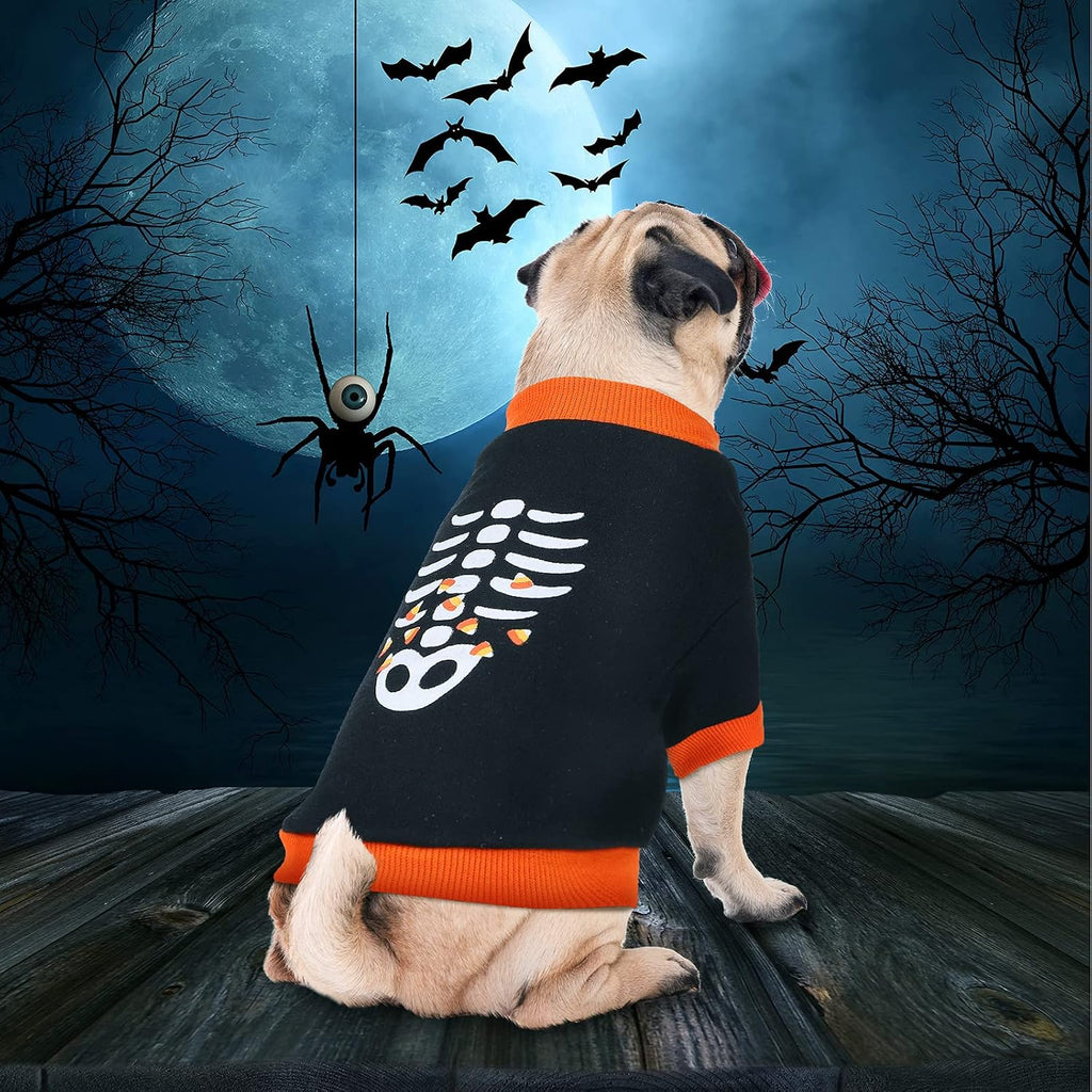 5 Pcs Halloween Dog Shirt & Clothes - Pumpkin Ghosts Skeletons Pet Costume