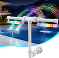 LED Pool Fountain with Remote, Rechargeable Waterfall Spray | For Inground & Above Ground Pools, Fits 1.73" & 3.2"