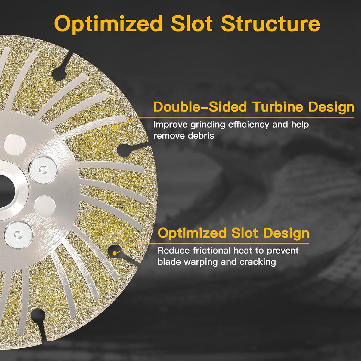 4.5 Inch Diamond Grinding Wheel, 2-in-1 Dual-Side Electroplated Blade for Angle Grinder with M14 Flange, Indestructible Diamond Grinding Disc for Cutting PVC, Marble, Tile & Concrete (1 PCS)