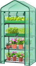 Mini Greenhouse for Indoor Outdoor, 27 x 19 x 62-Inch Small Plant Green House 4-Tier Rack Stand Portable Greenhouses