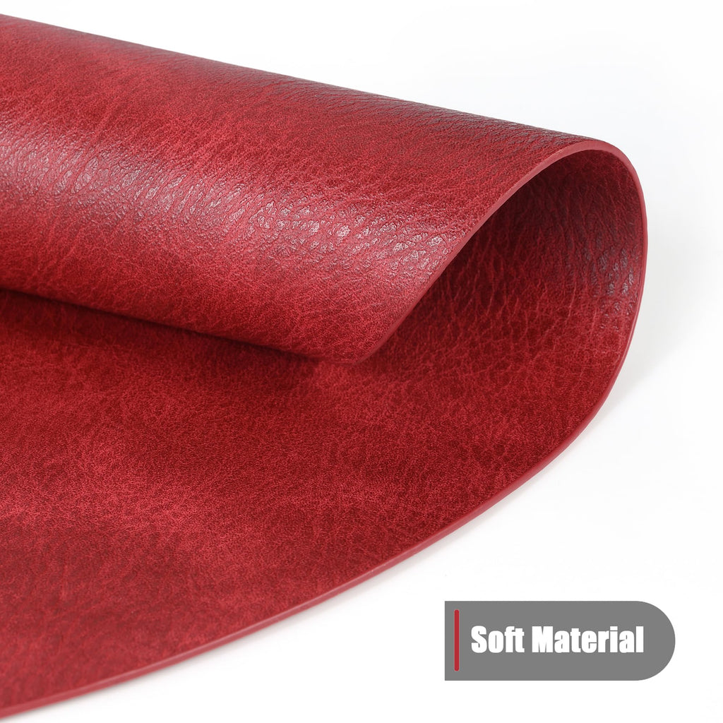 UnivoColors Placemats Round Faux Leather Placemats Set of 4-Waterproof-Wipe Clean-Heat Resistant-Anti Slip Dining