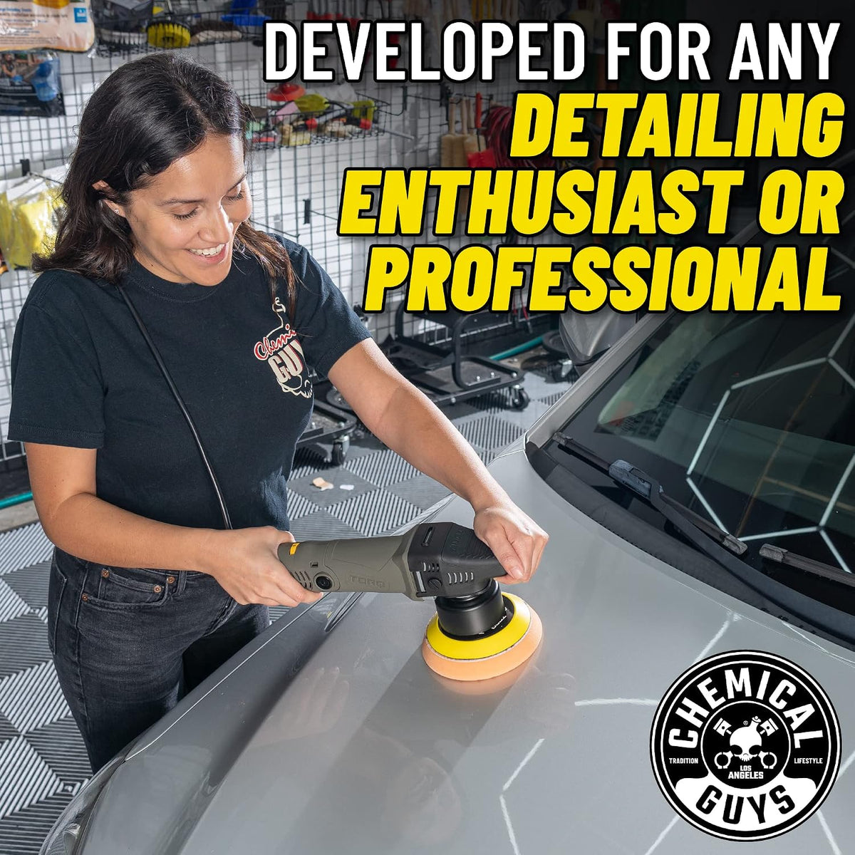 BUF503 TORQX Random Orbital Polisher (Safe for Cars, Trucks, SUVs, & More) 700W, Orbit 8mm, 4.7 lb | Lightweight Car