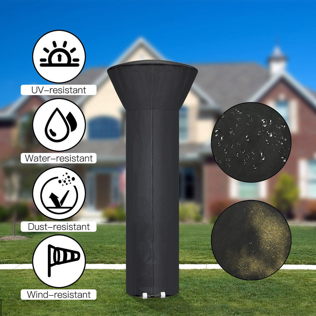 [2 Pack] Patio Heater Covers with Zipper and Storage