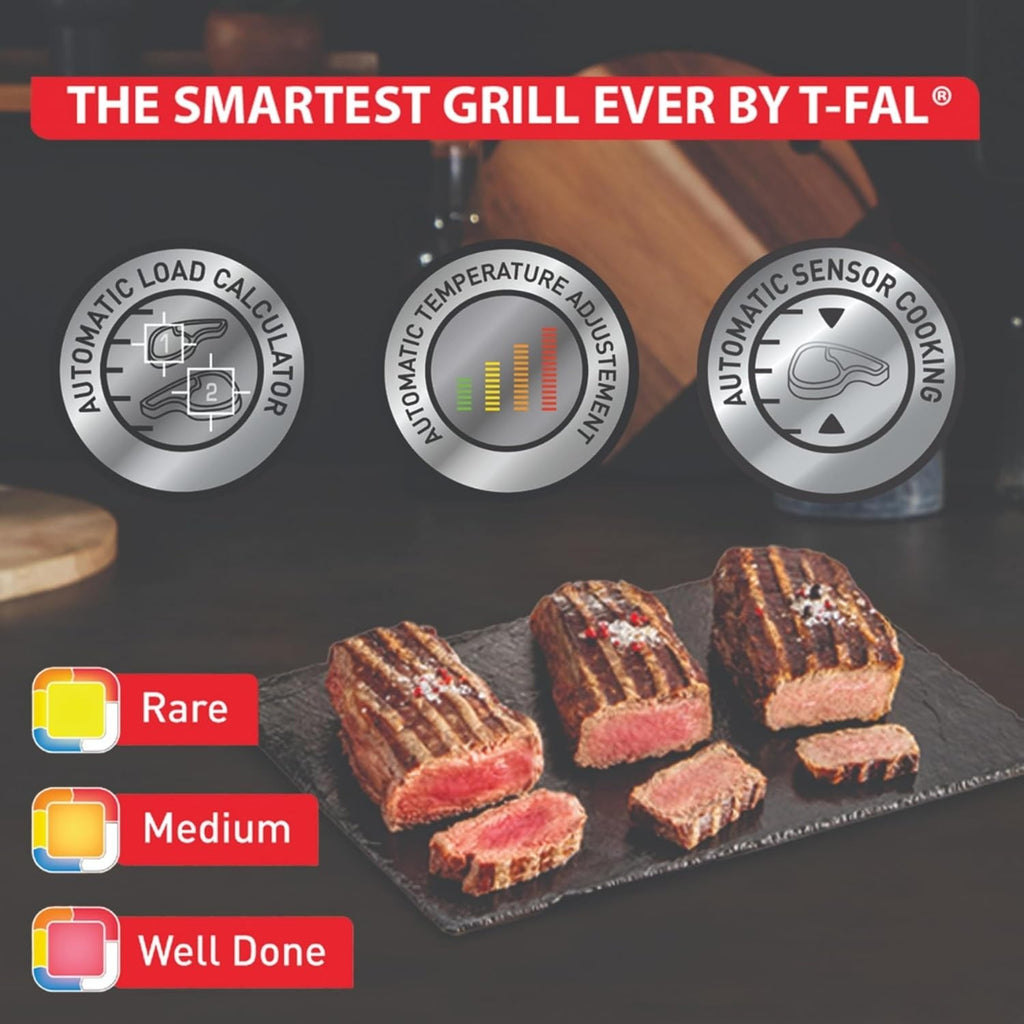OptiGrill Stainless Steel XL Electric Grill, 6 Servings, 9 Intelligent Automatic Cooking Modes, Panini Press, 1800