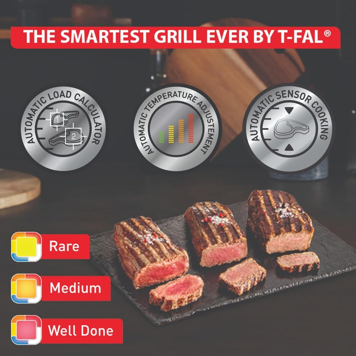 OptiGrill Stainless Steel XL Electric Grill, 6 Servings, 9 Intelligent Automatic Cooking Modes, Panini Press, 1800