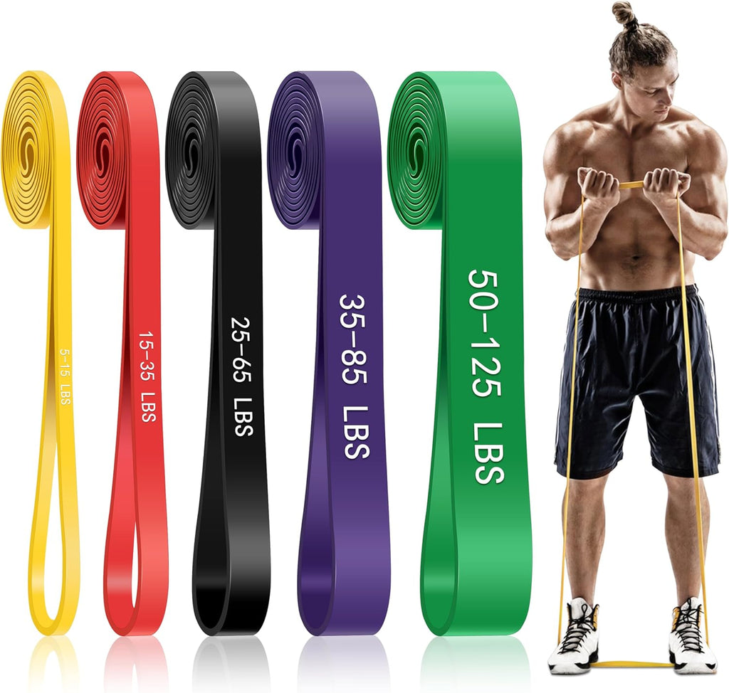 Pull Up Assistance Bands, 5-Level Resistance Bands for Working Out, Pull Up Bands for Men & Women, Exercise Bands for