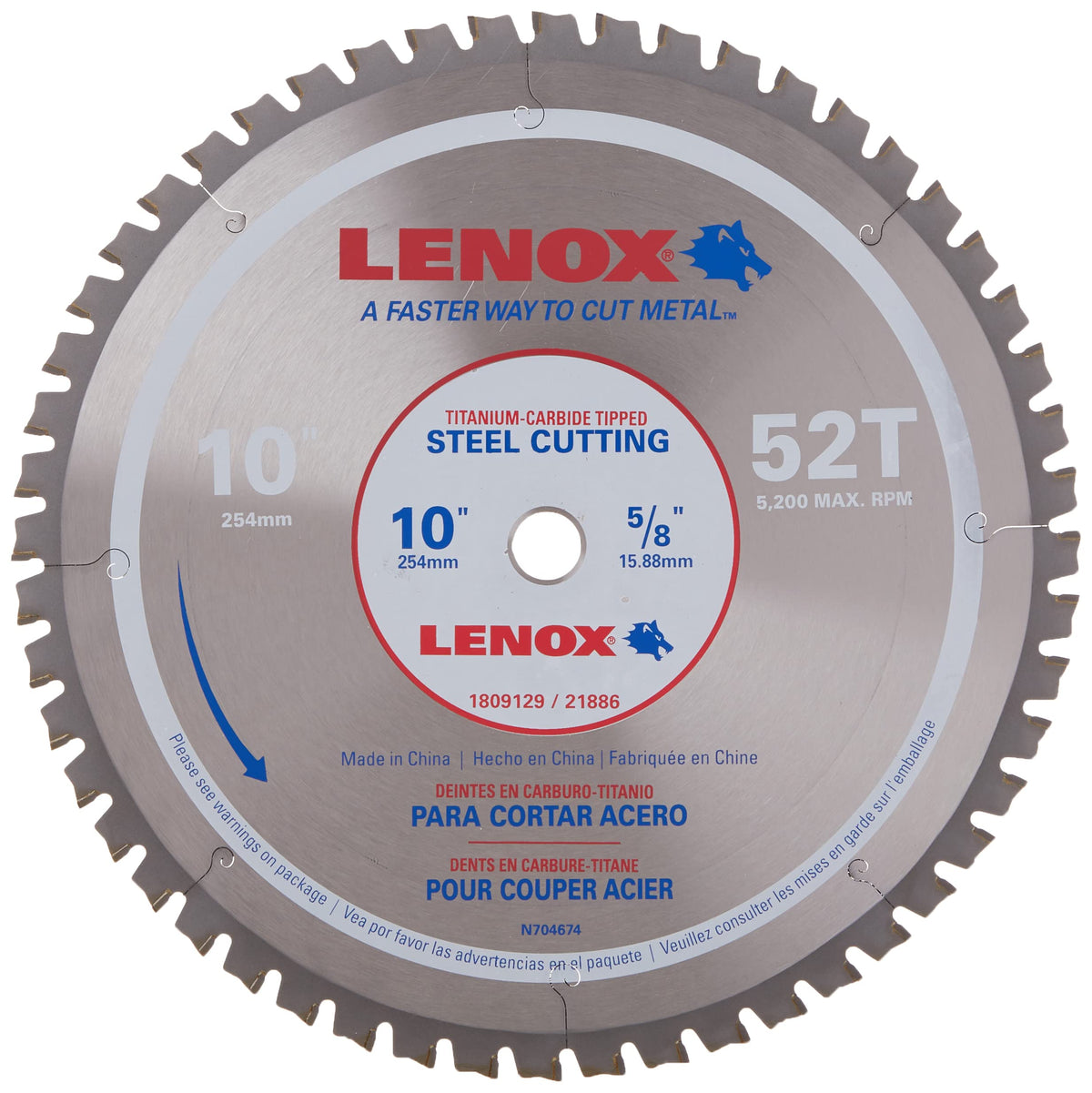 Lenox 10 In. 52 Tpi Carbide F/ferrous Saw Blade