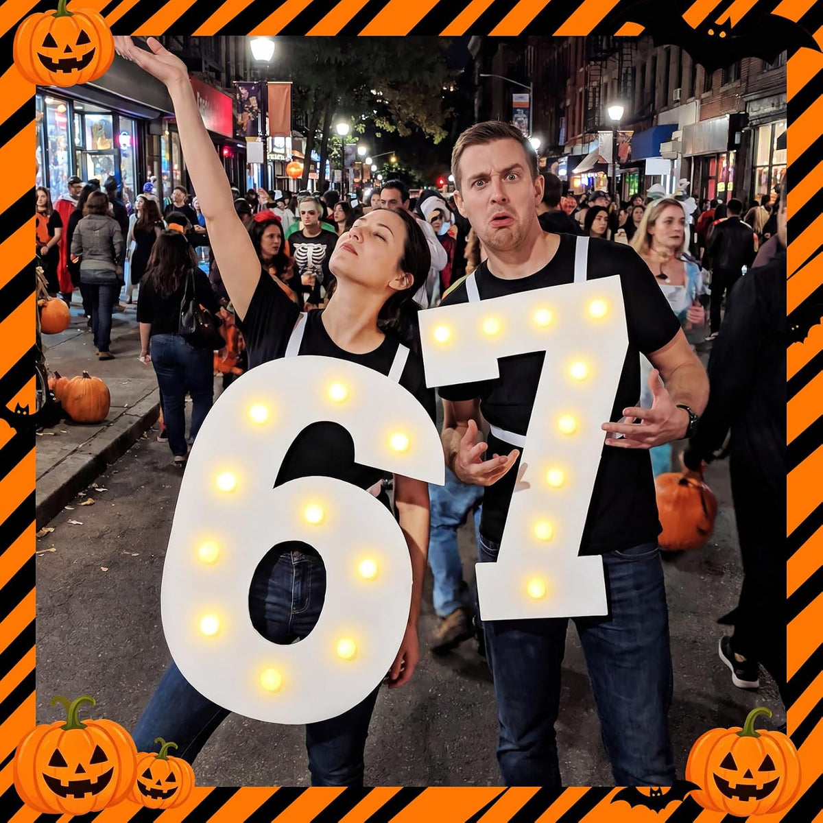 Six Seven Halloween Couple Costume 6 7 Matching Funny Outfit For Adults Men Women Duo Party Dress Up Photo Props