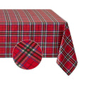 Christmas Plaid Vinyl Tablecloth, Rectangle 54 x 78, Red