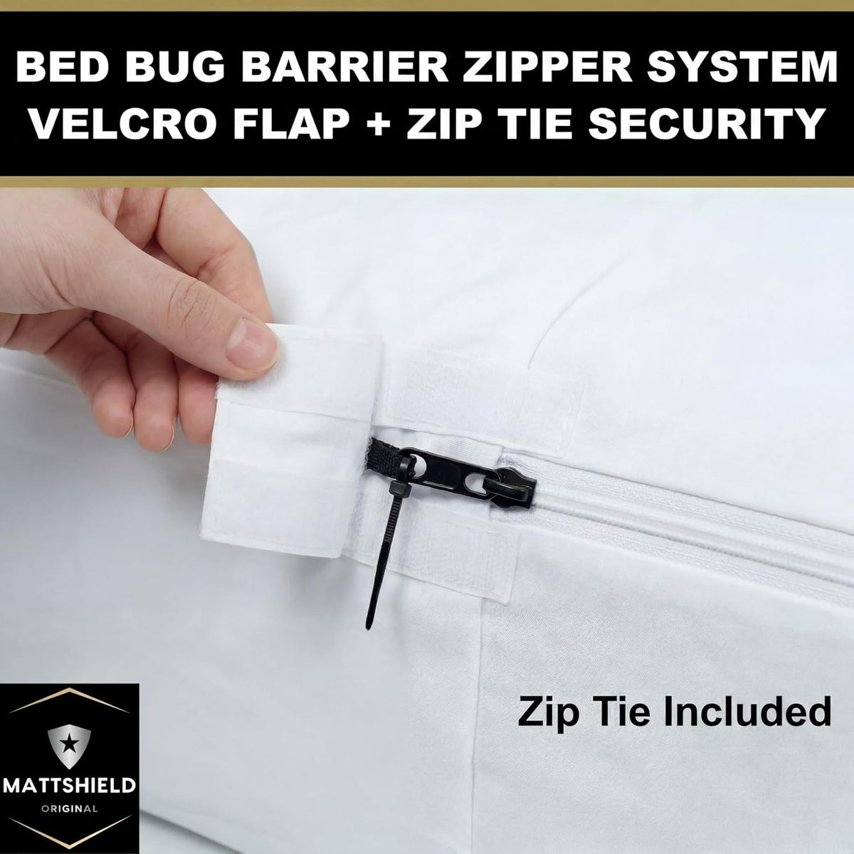MATTSHIELD Ultimate 3-Piece Kit - Bed Bug-Proof Mattress Cover Queen Size 100% Cotton Top + 2 Pillow Protectors with
