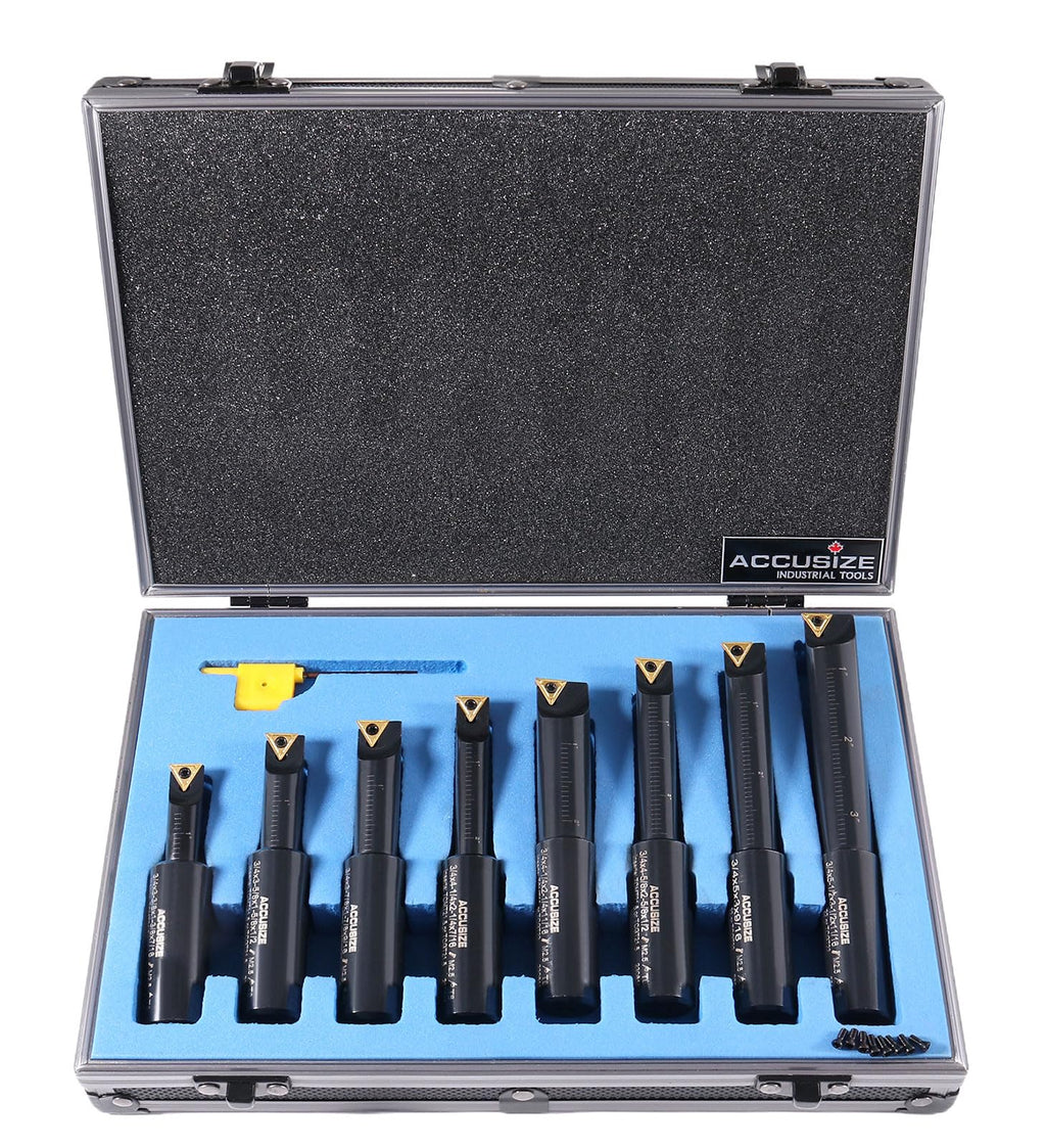 Accusize Industrial Tools Round Shank Indexable Boring Bar, 3/4 in