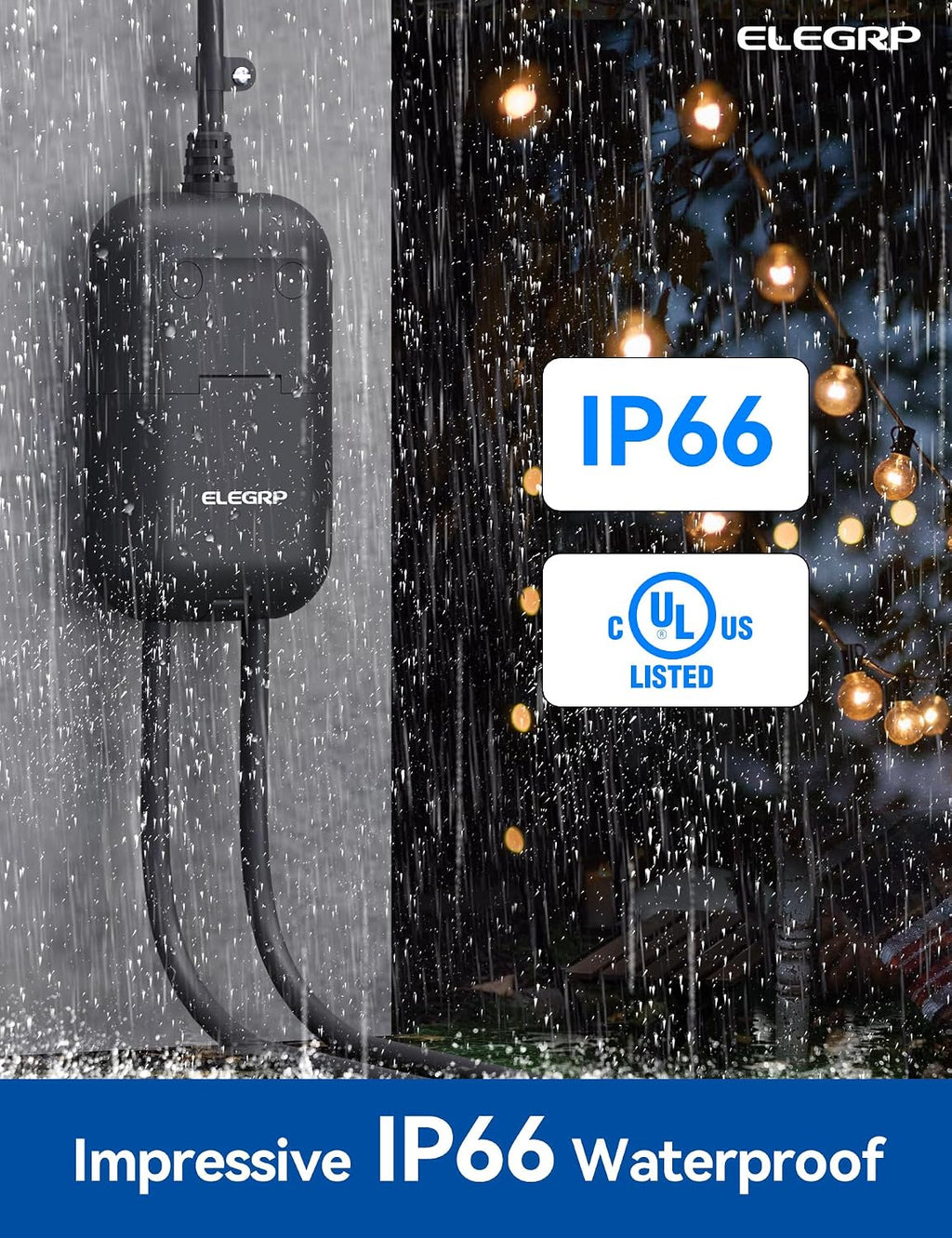 PQR20 Outdoor Smart Plug Waterproof IP66, WiFi Plug with 2 Individually Sockets, Compatible with Alexa & Google