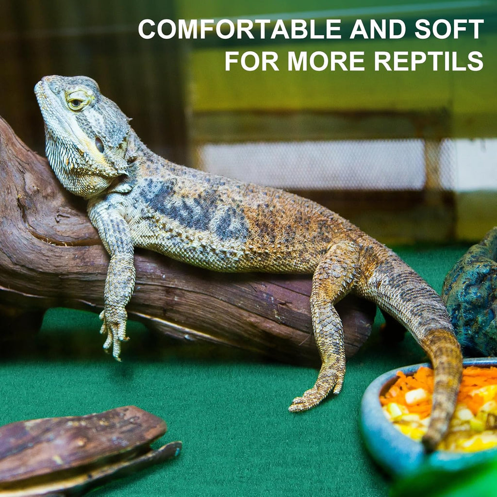 4 Pcs Reptile Carpet Terrarium Floor Mat Liner, 47 x 24 Inch, Green