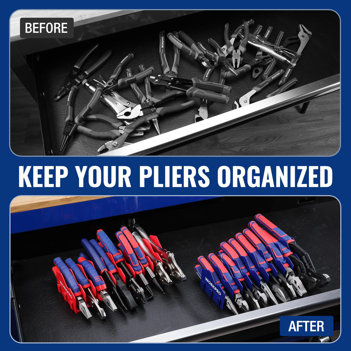 2-Pack Plier Organizer Rack, 20-Slot Tool Organizer and Storage