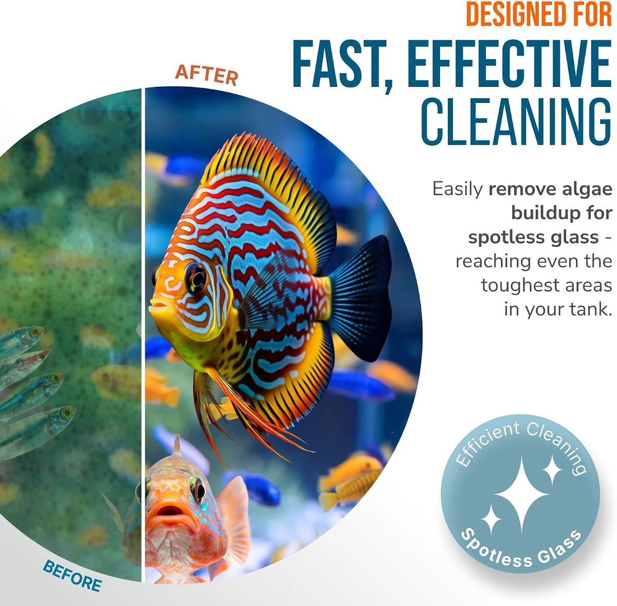 FLIPPER Float Standard Magnetic Aquarium Cleaner – 2-in-1 Flip Scrubber and Scraper, Floating Design with Strong