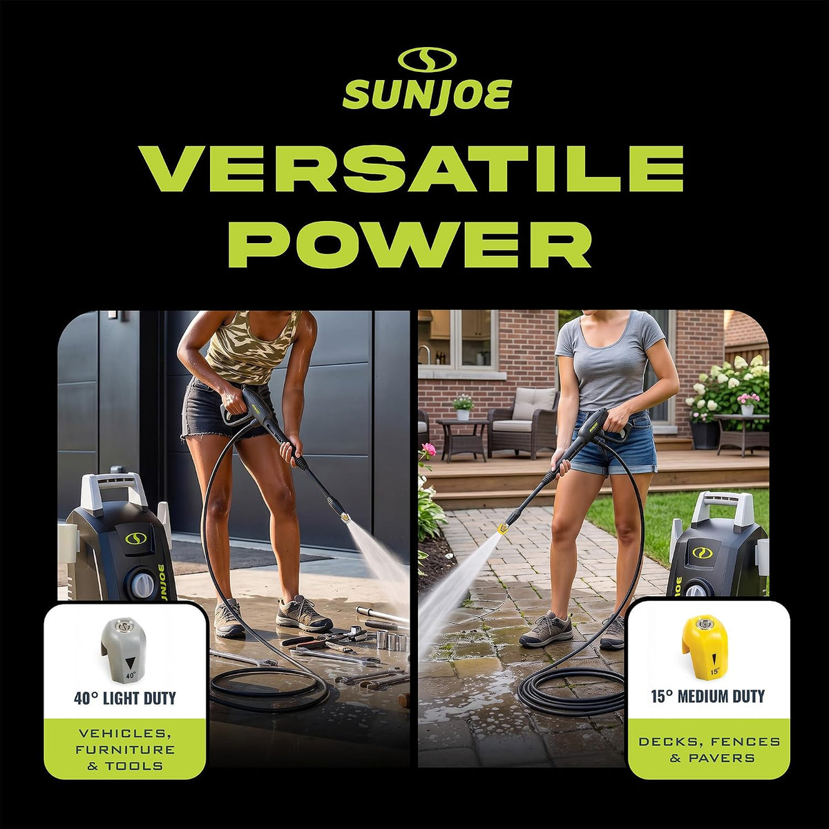 Electric Pressure Washer with 11-Amp Motor and 1.1 GPM, SPX1000 - Portable Water Cleaner with Adjustable Spray Wand