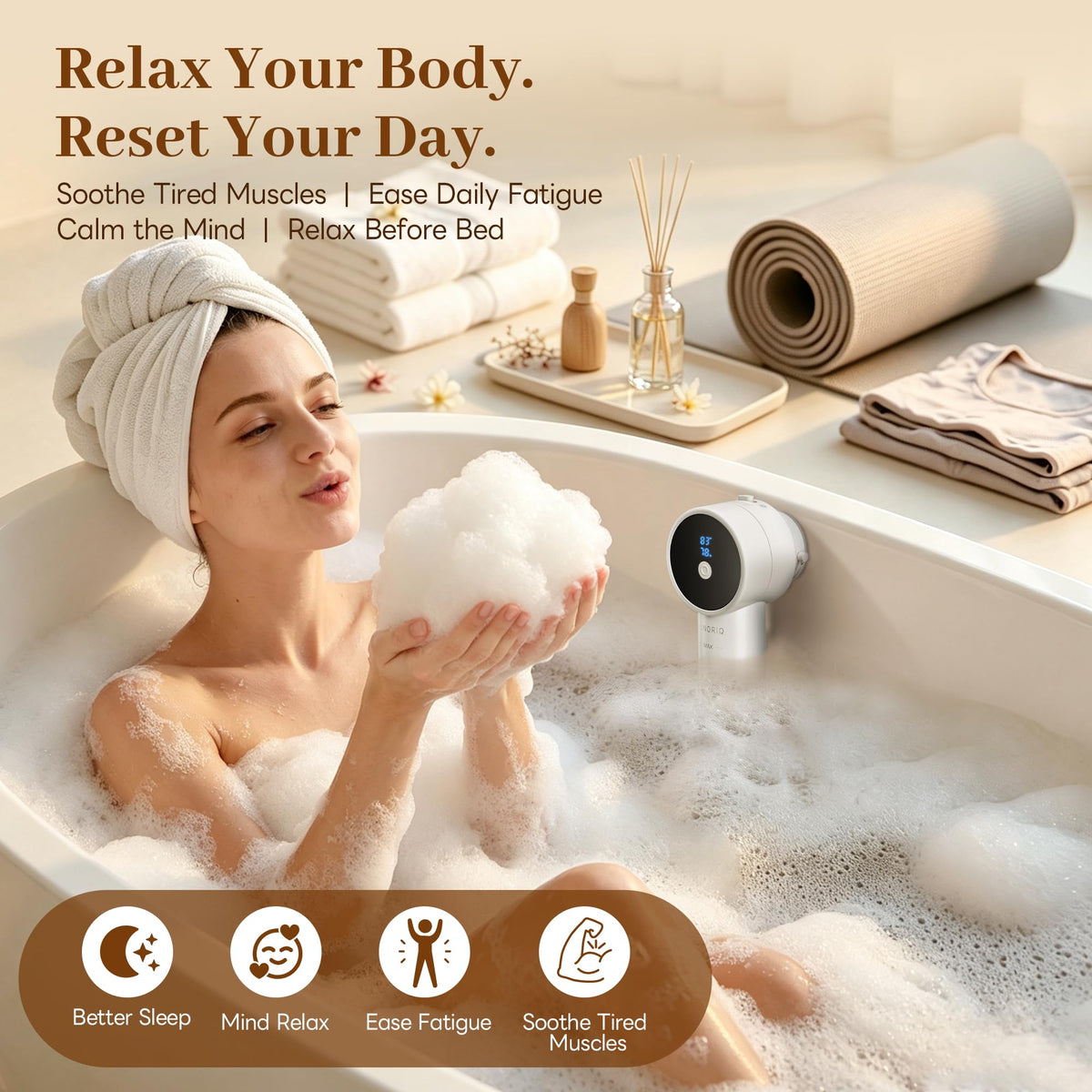 Portable Bath Spa for Tub, Bath Jet Spa & Bubble Bath Massager