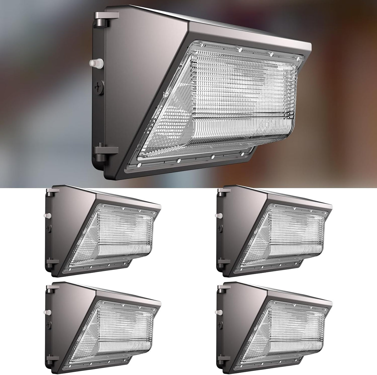 Lightdot 4 Pack 200W LED Wall Pack Lights, Wall Mount Outdoor Exterior Lighting, 100-277V, 30000LM Dusk-to-Dawn, IP65 ETL, 60ft Coverage Area, Parking Lots, Building Exteriors, Backyard/Factory