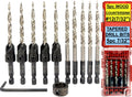 FTG USA 5 Pc #12 (7/32") Countersink Drill Bit Set with 5 Replacement Bits