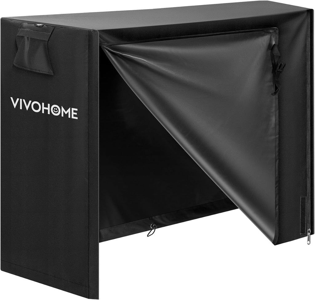 4ft Waterproof Outdoor Firewood Log Rack Cover, Black | Heavy Duty 600D Oxford Weather Resistant Fire Wood Storage