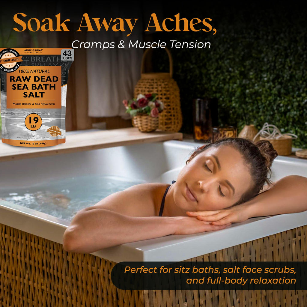 Raw Dead Sea Bath Salt - Minimally Cleaned, Contains More Dead Sea Minerals Including Dead Sea Mud - 100% Pure &