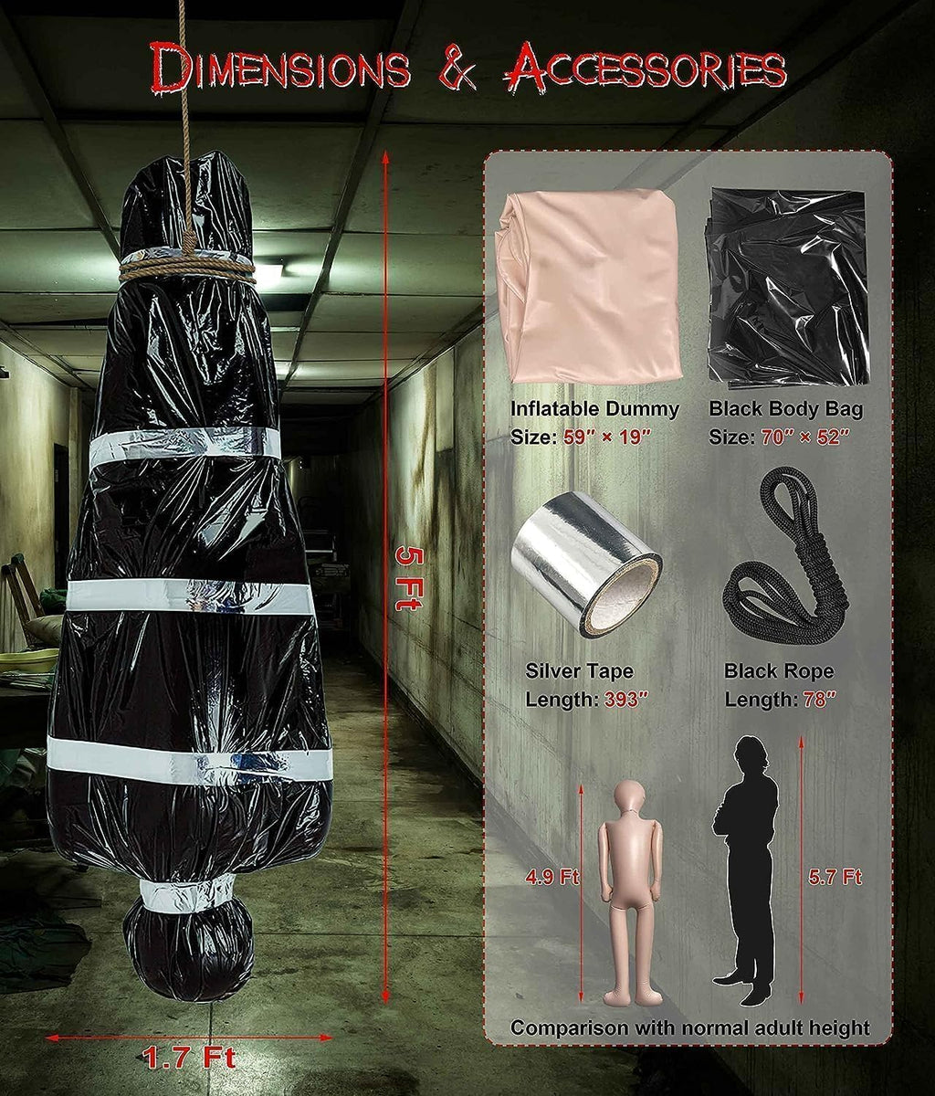 5ft Hanging Corpse Dead Victim Props Halloween Decorations Outdoor