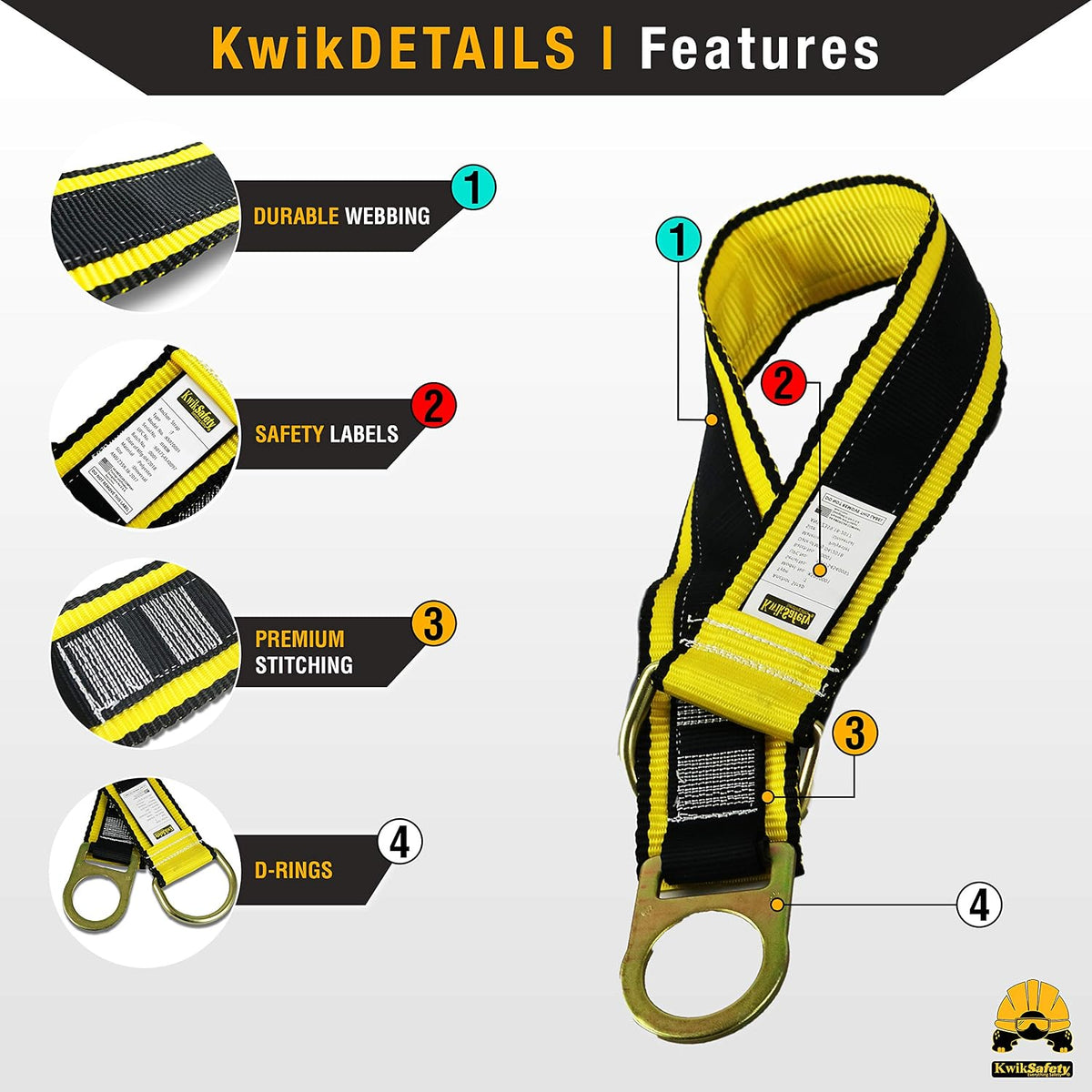 Fall Protection Safety Harness - Construction & Roofing Fall Arrest Safety Harnesses - ANSI OSHA Compliant