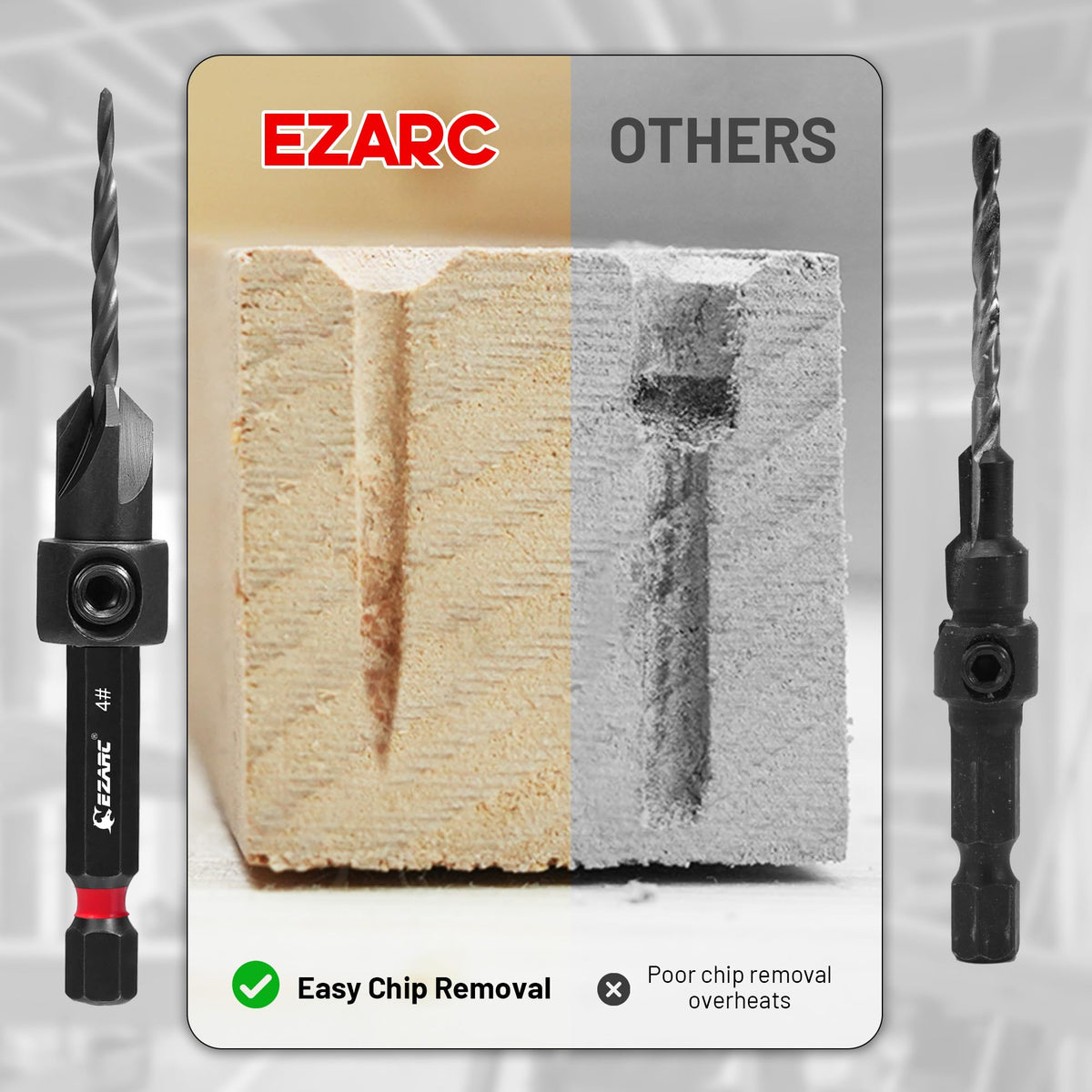 EZARC #4 (7/64") Replacement Countersink Drill Bit Set 3 Pack