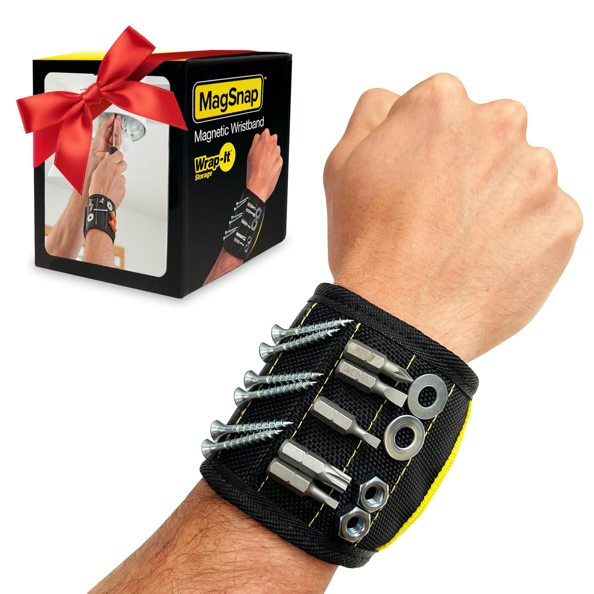 MagSnap Magnetic Wristband by Wrap-It Storage - Black