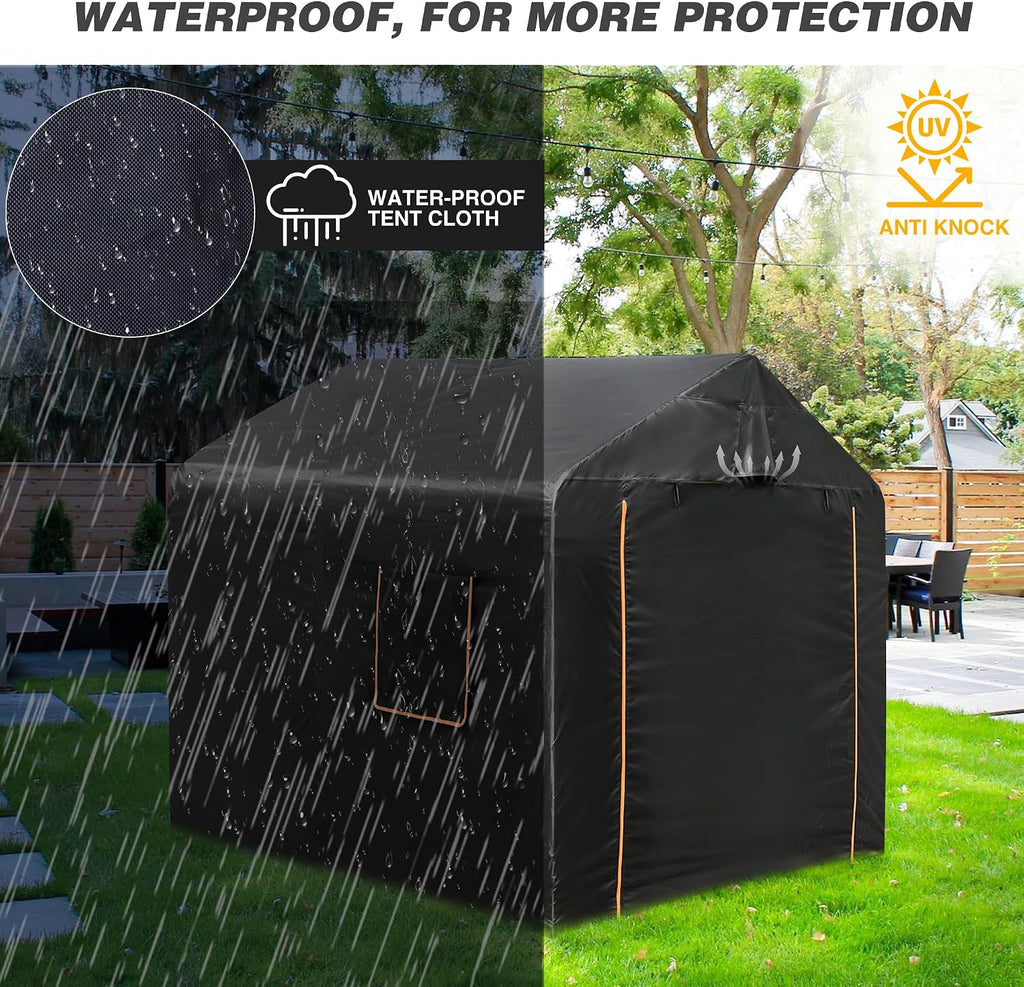 Bike Storage Shed Tent,Outdoor Portable Bicycle Storage with 420D Oxford Fabric PU3000 Waterproof for 2-4 Bikes, Bike