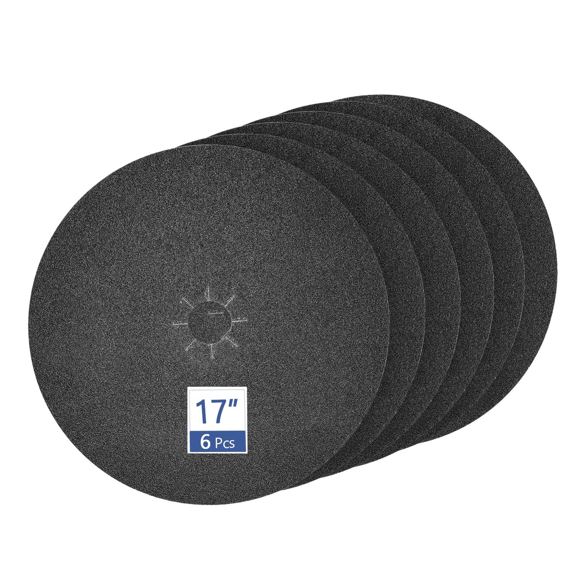 HUAALIUCHE Floor Sanding Disc Cloth-Backed Silicon Carbide，17" x 2" Holes for Concrete, Stone, 60 Grit, 6-Pack