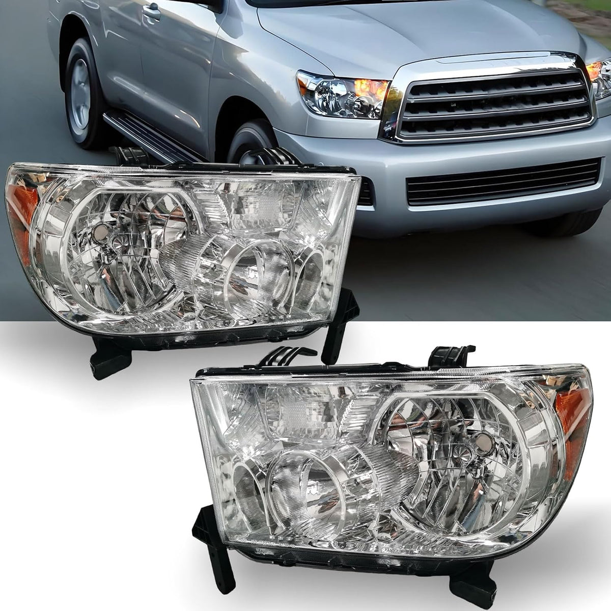 Headlight Assembly w/Electronic Level Adjuster For 2007-2013 Toyota Tundra
