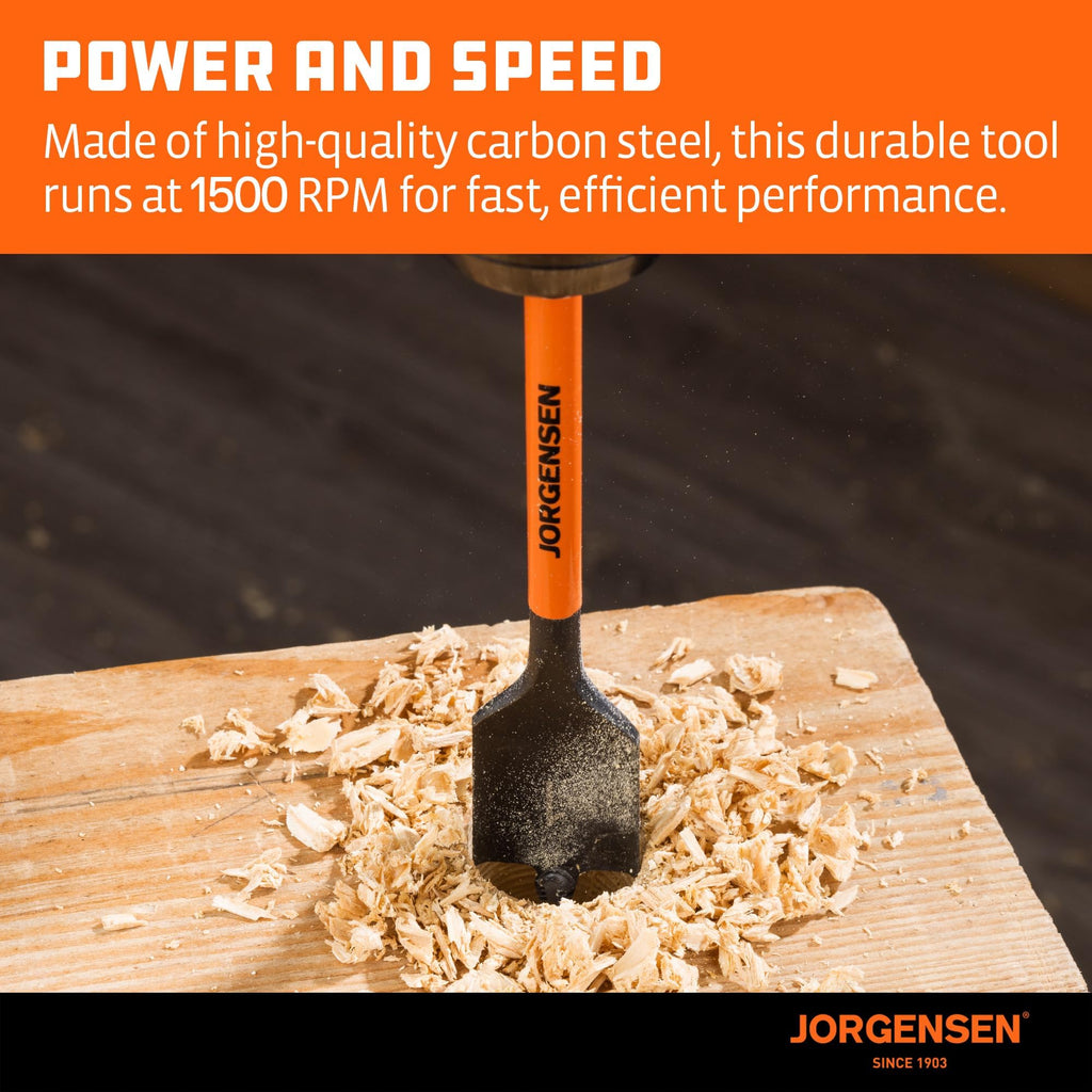 Jorgensen 14-Piece Spade Drill Bit Set with Storage Pouch, 1/4" to 1-1/2"