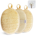 Natural Loofah Sponge Exfoliating Body Scrubber (3 Pack) Beige