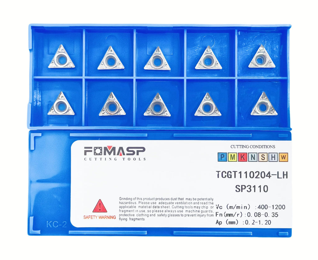 FomaSP Carbide Inserts for Aluminum TCGT21.51 / TCGT110204-LH for Turning Cutting Tools,10Pcs.