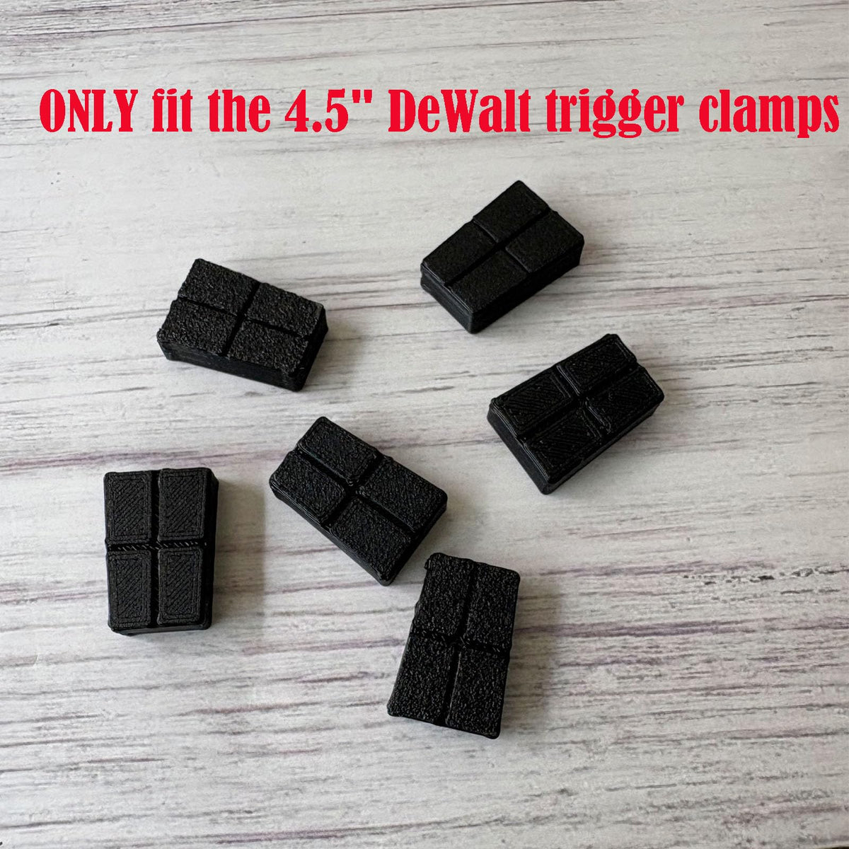 JILINWEI 6Pcs Replacement Grip Jaw Pads For Dewalt 4.5" Trigger Clamp,Black