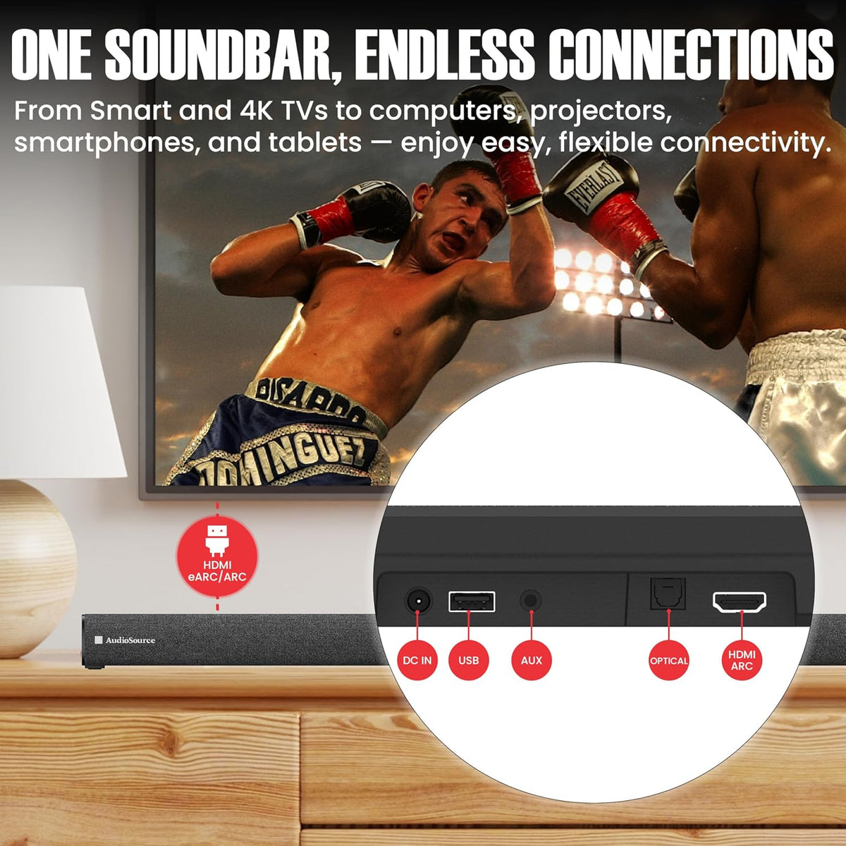 2.1 Soundbar, Wireless Subwoofer w/Dolby Atmos, 120W RMS & 240W Max Output, Compact Design, Bluetooth Streaming for